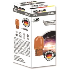 Wolfram Ampul T20 12V 21W Buyuk Dıpsız Sarı