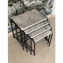 Aslan Store Metal Zigon Sehpa Orta Sehpa Yan Sehpa Metal 4'lü