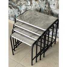 Aslan Store Metal Zigon Sehpa Orta Sehpa Yan Sehpa Metal 4'lü