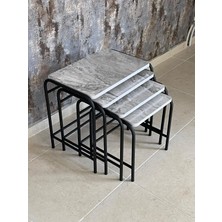 Aslan Store Metal Zigon Sehpa Orta Sehpa Yan Sehpa Metal 4'lü