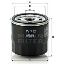 Mann W712 Yag Filtresi Fiesta Cb1 08-12 V 02- Focus Cak 98-05 Iı Iıı Fusion 02-12 C Max 06-11 Mondeo Iıı 00-07 5002530 (WF694647)