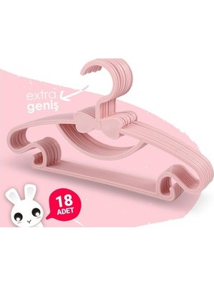 Morpanya Sweet 18 Adet  Bebek Elbise Askısı 30 cm Fiyonklu Kelebek Bebek Çocuk Kıyafet Askısı Morpanya Sweet 18 Adet Bebek Elbise Askısı