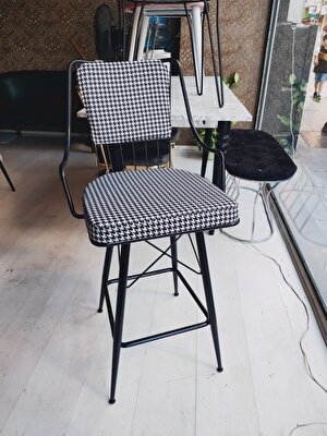 Sandalye Shop Yeni Reina Bar Sandalyesi Kazayağı Kumaş Döşeme 65 cm .90 ile 96 cm Arası Ada&masalara Uygundur