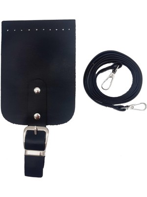 Angel Çanta Aksesuar Tokalı Kapak Aparatlı Suni Deri Çanta Seti Siyah