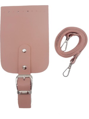 Angel Çanta Aksesuar Tokalı Kapak Aparatlı Suni Deri Çanta Seti Pudra