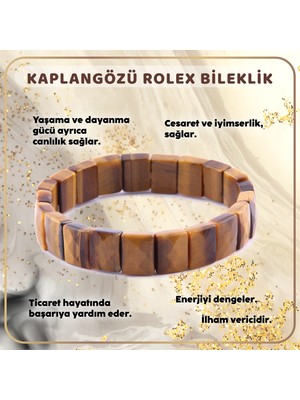 Osmanlı Doğal Taş Kaplan Gözü Doğal Taş Rolex Bileklik - B320
