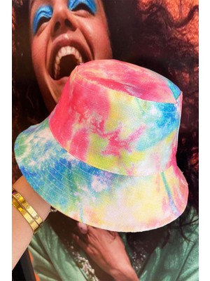 Bahels Rainbow Desen Kova Şapka Balıkçı Şapka Bucket Hat