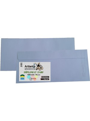 Artlantis Diplomat Zarf 10.5X24 cm Beyaz 90 gr Silikonlu 50'li 1 Paket Artlantis 105*240 mm Para Zarfı Beyaz 50 Li 1 Paket