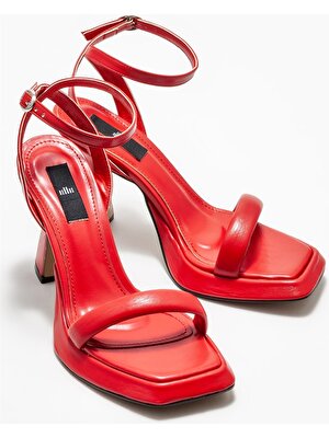 Elle Shoes Kırmızı Kadın Topuklu Sandalet
