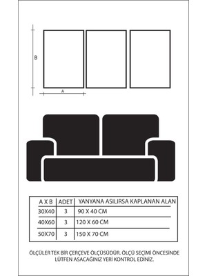 Linacci Üçlü Gold Alüminyum Metal Çerçeveli Camlı Soyut Mavi Kırmızı Desenli Poster Tablo Seti