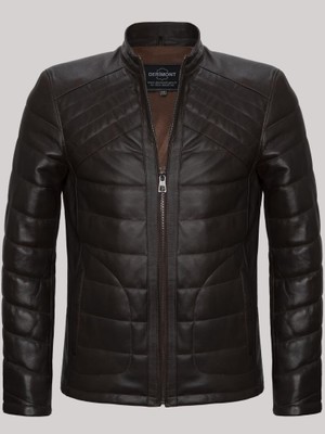 Derimont Deri Siyah Erkek Deri Mont Leon Deri Ceket