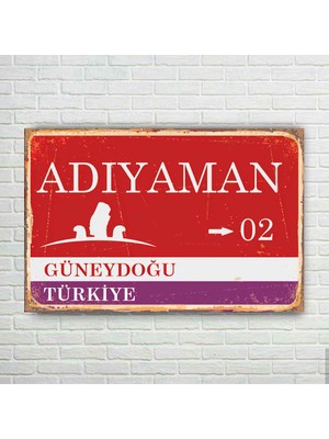 Trend Poster Adıyaman Plaka Retro Ahşap Poster