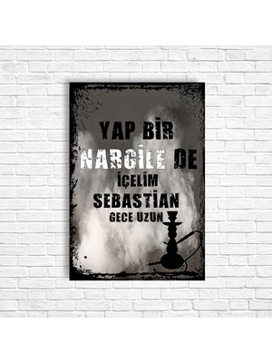Trend Poster Nargile Retro Ahşap Poster