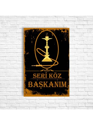 Trend Poster Seri Köz Başkanım Retro Ahşap Poster