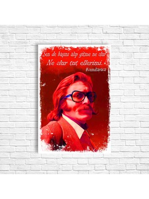 Trend Poster Cem Karaca Retro Ahşap Poster