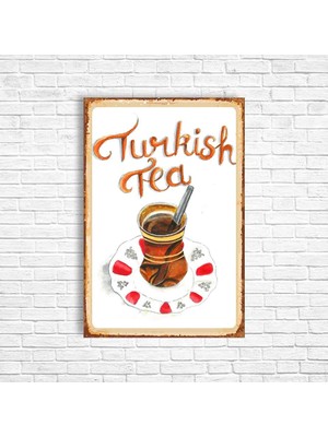 Trend Poster Turkish Tea Retro Ahşap Poster