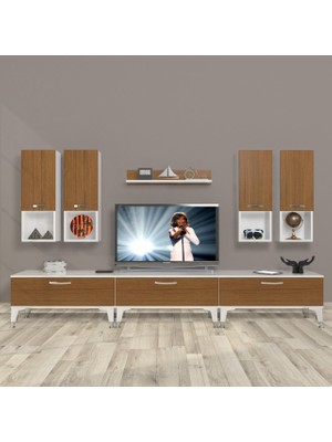 Decoraktiv Eko 8da Slm Silver Tv Ünitesi Tv Sehpası - Beyaz - Ceviz