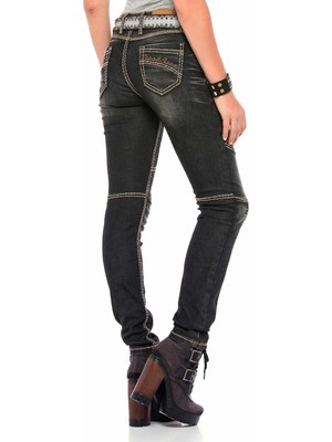 Cipo & Baxx Cipo&Baxx WD382 Renkli Nakışlı Slim Bayan Jeans Pantolon