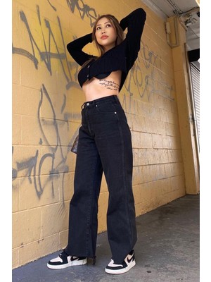 Madmext Mad Girls Siyah Palazzo Jean MG1189