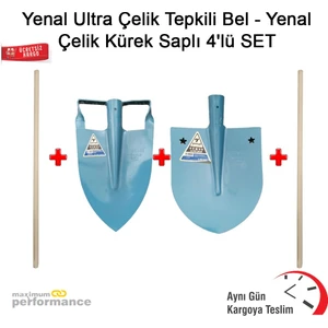 Ultra Çelik Tepkili Bel - Yenal Çelik Kürek Saplı 4''lü Set