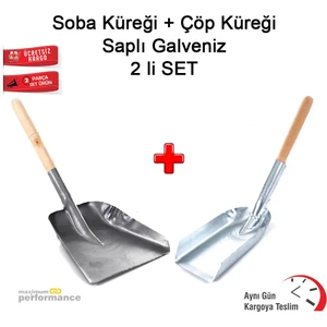 OKÇU KARDEŞLER YAPI MARKET Soba Küreği + Çöp Küreği Saplı Galveniz 2 Li Set