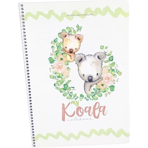 17X24 80 Yaprak Spiralli Kareli Defter – Koala ve Sarı Yavrusu