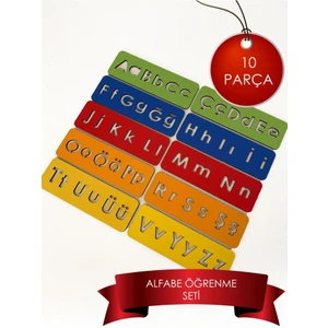 Woodylife Çocuk Montessori  Alfabe Öğrenme Seti 5 Renkli El Kası Geliştirme 10 Parça