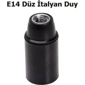 Mesa Ticaret (50 Adet) E14 Italyan Duy - Avize Duyu * Sarkıt Avize Için Duy-Siyah