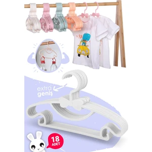 Sweet 18 Adet  Bebek Elbise Askısı 30 cm Fiyonklu Kelebek Bebek Çocuk Kıyafet Askısı Morpanya Sweet 18 Adet Bebek Elbise Askısı