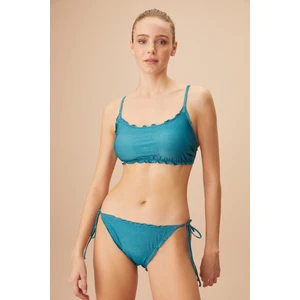 Bağcıklı Fırfırlı Shiny Bikini Alt