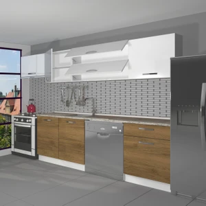 Elite 280Y MDF Hazır Mutfak Dolabı - Tezgah Dahil - Pera - Beyaz