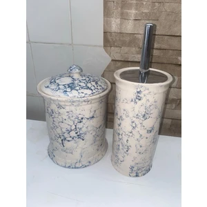 Seramik Collection Violet Mermer Desen 2’li Banyo Seti