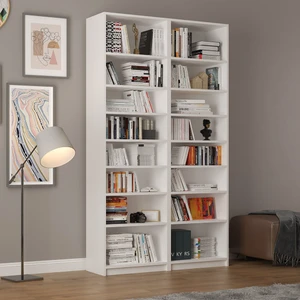 Asra Trend %100 MDFLAM Beyaz Kitaplık K-09