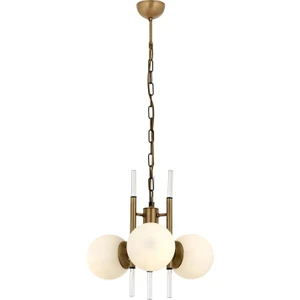 AVONNI AV-60385-3E Eskitme Kaplama Modern Avize E27 Metal Cam Kristal 50cm