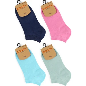 Ozzy Socks 4'lü Pamuklu Renkli Kadın Patik Çorap