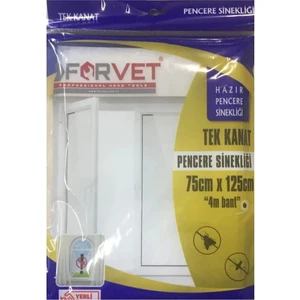 Yapışkanlı Sineklik Cırt Bantlı Pencere Sinekliği Tül  75 x 125 Cm Beyaz