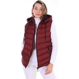 Kadın Y20 Jel Dolgu Fermuarlı Kapüşonlu Günlük Spor Şişme Yelek