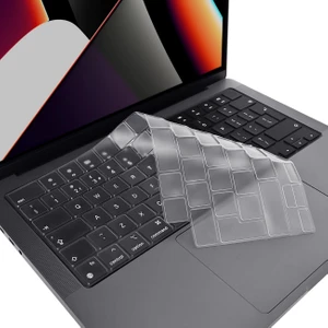 Novstrap Apple Macbook Pro 2021 16 Inç M1 A2485 Uyumlu Türkçe Q Klavye Şeffaf Klavye Koruyucu Kılıf