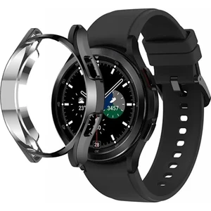 Samsung Galaxy Watch 4 44MM Uyumlu Önü Kapalı Silikon Ekran ve Kasa Koruyucu Kılıf