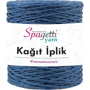 Spagetti Yarn Kot Mavi Kağıt Ip