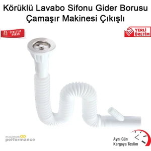 OKÇU KARDEŞLER YAPI MARKET Körüklü Lavabo Sifonu Gider Borusu Çamaşır Makinesi Çıkışlı