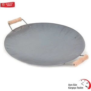 OKÇU KARDEŞLER YAPI MARKET Ahşap Kulplu Kavurma Sacı Et Gözleme Kavurma Sacı 40 cm Çap