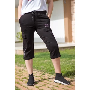 Azıcık Akıllı Kadın Siyah Regular Fit Jogger Kısa Eşofman Altı 21KESAJGGR
