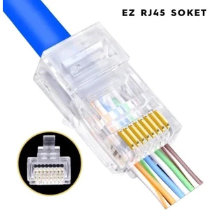 Ez RJ45 Cat5-Cat6 Açık Uçlu Soket 8P8C 25Adet