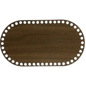Ala Depo Ahşap Sepet Tepsi Tabanı 22 x 12 cm Oval Ceviz Çift Yüz 3 mm Mdf