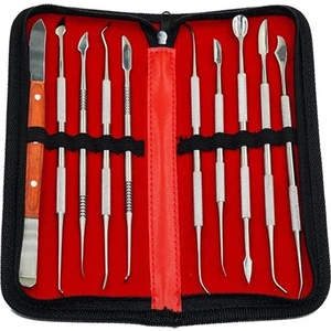 10 Adet Paslanmaz Çelik Spatula Bıçak Çok Yönlü Diş Balmumu Tahta Oyma Araçları Seti( Yurt Dışından )