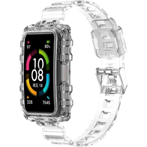 Huawei Band 7 Beyaz Için Şeffaf Silikon Izleme Bandı (Yurt Dışından)