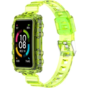 Huawei Band 7 Sarı Için Şeffaf Silikon Saat Grubu (Yurt Dışından)