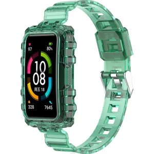 Huawei Band 7 Yeşil Için Şeffaf Silikon Izleme Bandı (Yurt Dışından)