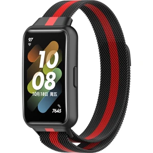 Huawei Band 7 Siyah+Kırmızı Için Milan Manyetik Saat Bandı (Yurt Dışından)